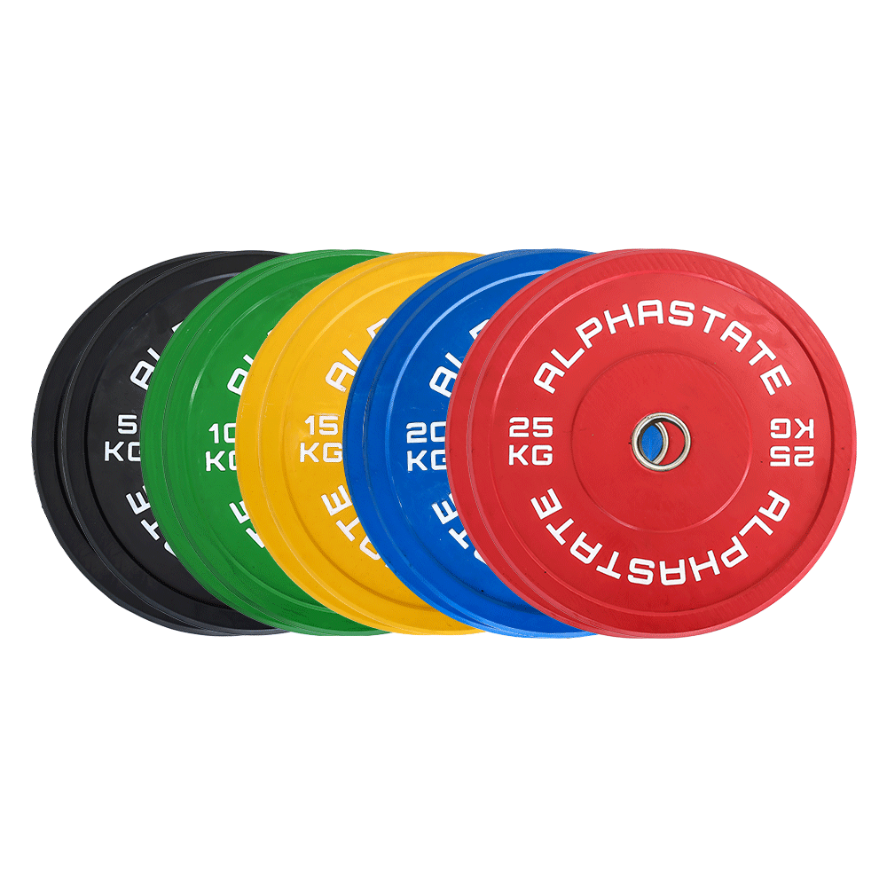 AlphaState Coloured Bumper Plate Set 2 x (5,10,15,20,25)