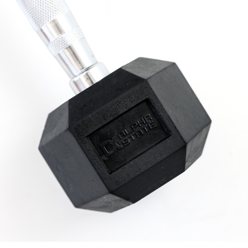 Hexagon Rubber Dumbbells